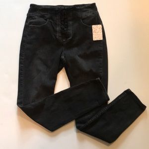 NEW Free People Black Denim w/ Laced-Up Front S:29
